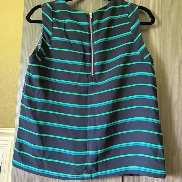 Fleur Bleue Striped Zipper Tank Top Blouse - Picture 10 of 11